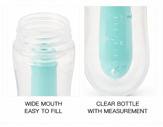 Plastic Feeder Bottle for Baby (Blue, 90 ml) 15929