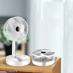 USB Rechargeable Foldable Desk Fan | Height Adjustable | 3-Speed Portable Table Fan with Mobile Phone Stand 19381