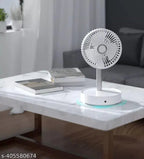 USB Rechargeable Foldable Desk Fan | Height Adjustable | 3-Speed Portable Table Fan with Mobile Phone Stand 19381