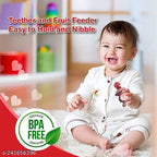 Nibbler for Babies | Pacifier for Newborn Baby | Silicone Fruit & Juice Feeder with Cover Pack of 2 4485