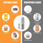 Portable Mini Sealing Machine 2 in 1 USB Rechargeable Magnetic Heat Sealing and Cutting Bag Seale 4485
