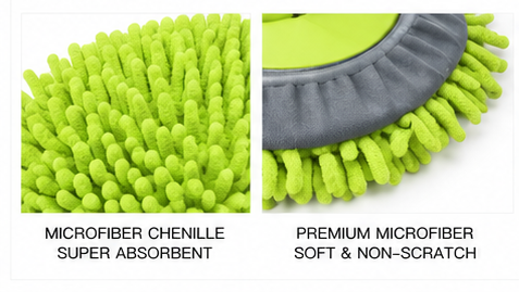 Microfiber Chenille Car Wash Brush Mop Kit Mitt with Long Handle Car Cleaning Supplies Kit Duster Powder Coating 18050