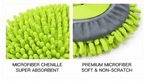 Microfiber Chenille Car Wash Brush Mop Kit Mitt with Long Handle Car Cleaning Supplies Kit Duster Powder Coating 18050
