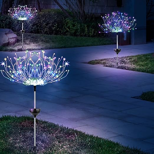 Solar Firework Lights 2 Pack 120 LED Outdoor Solar Garden Lights Dropdash