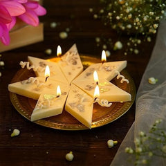 Kaju Katli Shaped Decorative Candles | Indian Sweet Wax Candle for Diwali, Pooja, Home Decor & Gifting