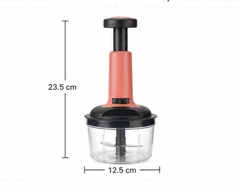 Push Chopper 650ml Manual Vegetable Chopper with 3-Tier Stainless Steel Blades (Pack of 1) 35561