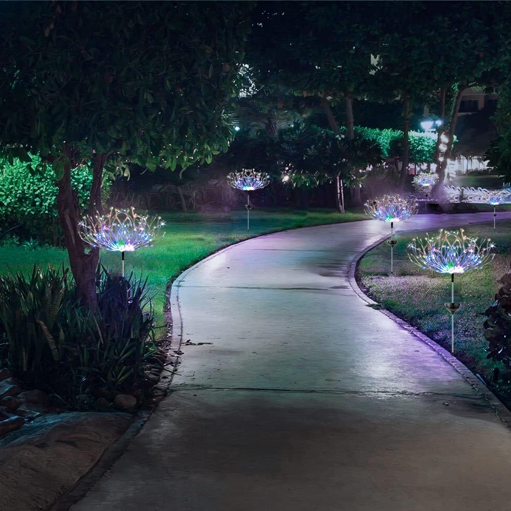 Solar Firework Lights 2 Pack 120 LED Outdoor Solar Garden Lights Dropdash