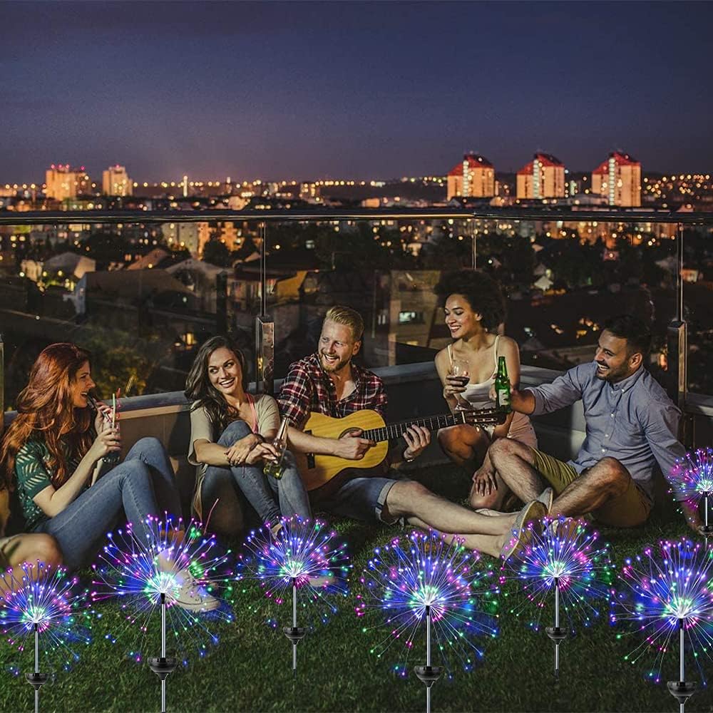 Solar Firework Lights 2 Pack 120 LED Outdoor Solar Garden Lights Dropdash