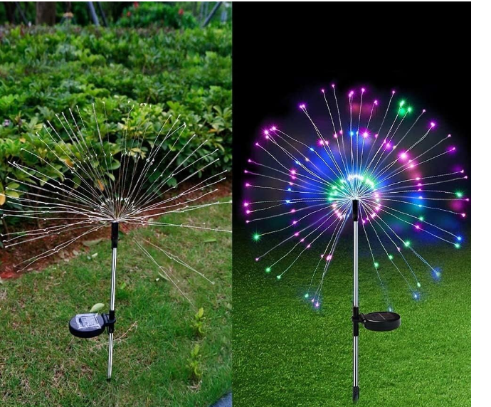 Solar Firework Lights 2 Pack 120 LED Outdoor Solar Garden Lights Dropdash