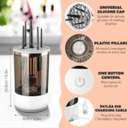 Electric Makeup Brush Cleaner with silicon holder | USB Rechargeable | Automatic Design | Portable Cosmetic Brush & Blender Cleaning Machine Dropdash
