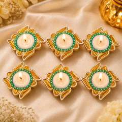 Decorative Diya Set for Diwali & Pooja | Traditional Indian Home Decor, Festive Decoration & Gifting