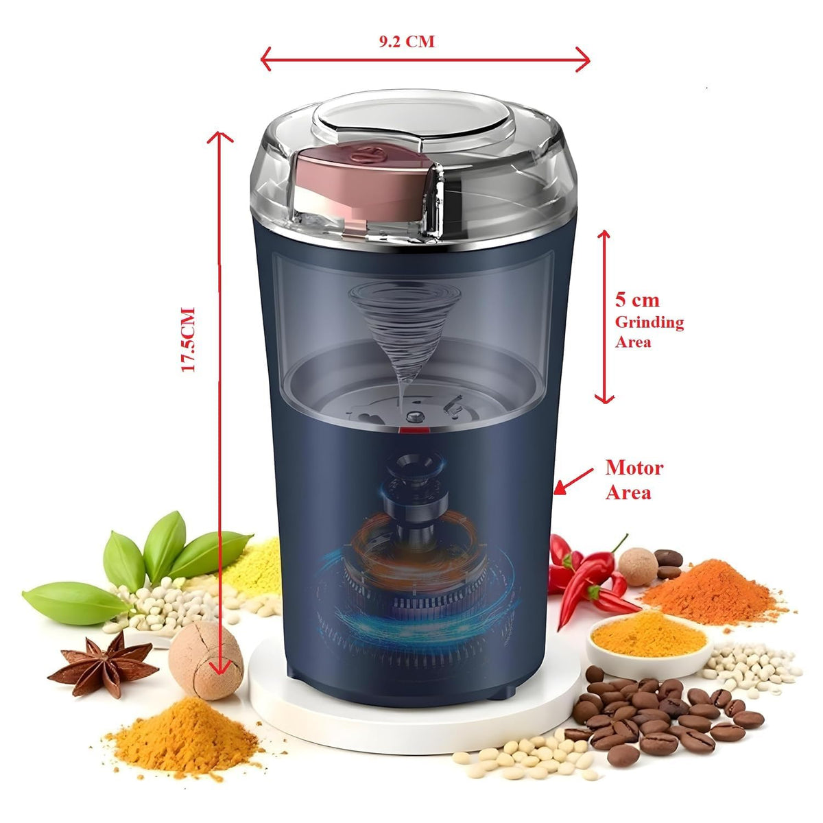 Mini Electric Coffee & Spice Grinder | Stainless Steel Blades, Spice & Dry Herb Grinder Dropdash