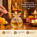 Glass Modak Shape Diyas | Decorative Diwali Diyas for Pooja, Rangoli & Festive Home Décor Dropdash