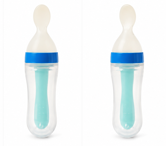 Plastic Feeder Bottle for Baby (Blue, 90 ml) 15929