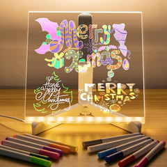 3D LED Light Glass Acrylic Writing Pad | Reusable Glowing Writing & Drawing Board for Kids & Adults