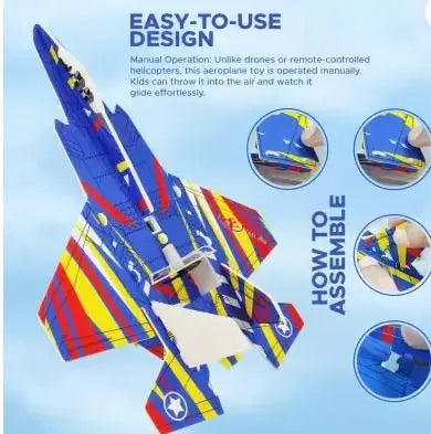 BuddyNJoy Throwing Foam Airplane Toy – Lightweight, Durable & Fun Outdoor Game for Kids gyf29m-i4