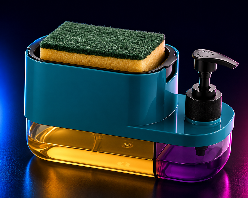 Soap Dispenser for Kitchen | 3 in 1 Soap Dispenser for Kitchen (Sponge Free) with Sponge Holder Dropdash