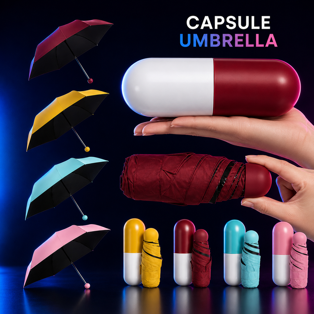 Mini Capsule Shaped Tree Design Parapluie Payung Sombrillas Paraguas Folding Capsule Umbrella Yellow With Logo Prints Capsule Dropdash
