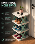Premium Quality Plastic Shelf Foldable Shoe Rack Dropdash