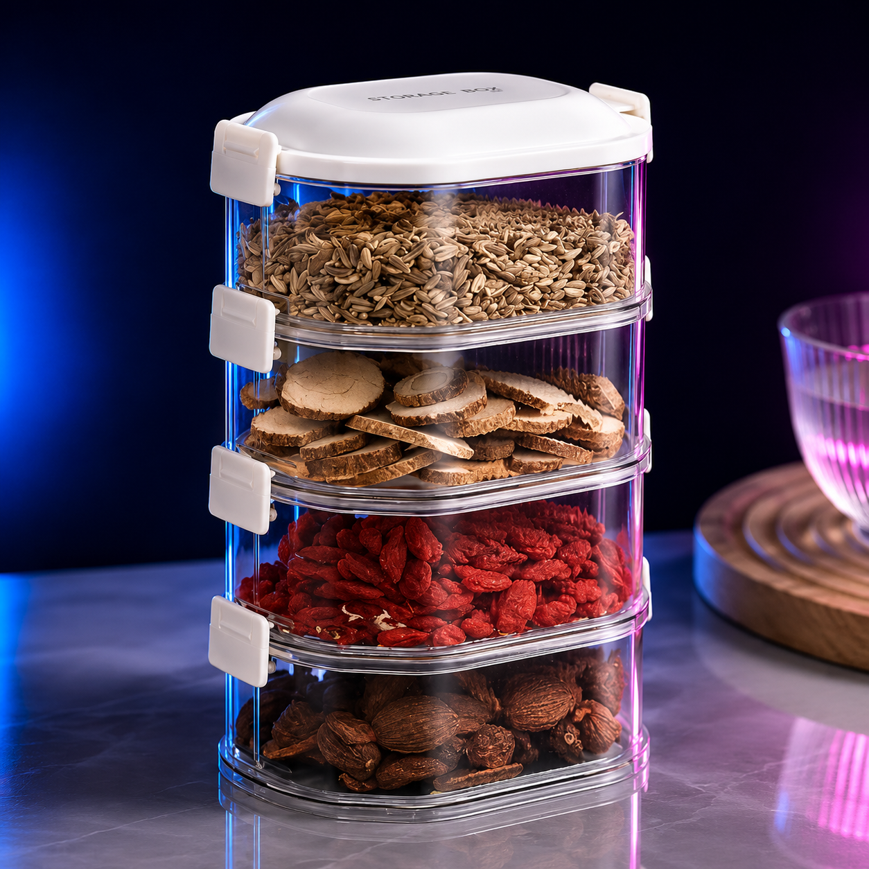 4-layer transparent spice storage boxes 18057