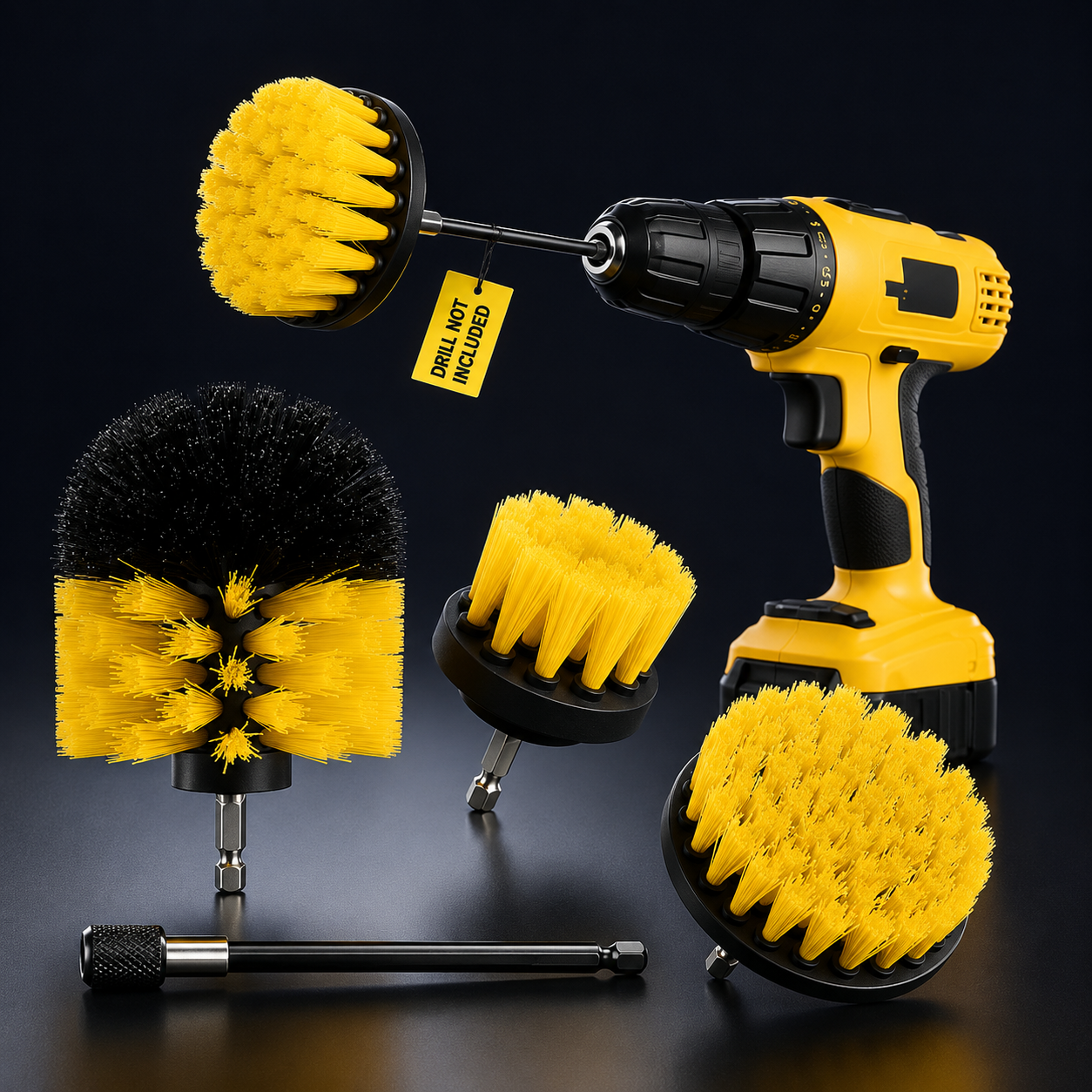 Power Drill Scrubber Brush 4PCS Set- (Pack of1) 35930