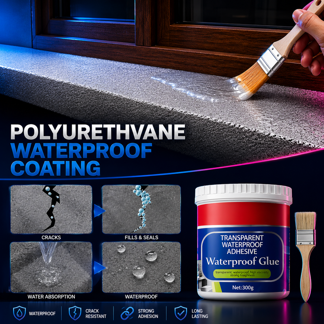 Waterproof Glue (Pack of 2) Dropdash