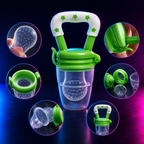 Nibbler for Babies | Pacifier for Newborn Baby | Silicone Fruit & Juice Feeder with Cover Pack of 2 4485