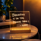 DIY LED Acrylic Writing Board | Reusable Glow Drawing & Message Board with USB Light for Kids & Home Decor Dropdash