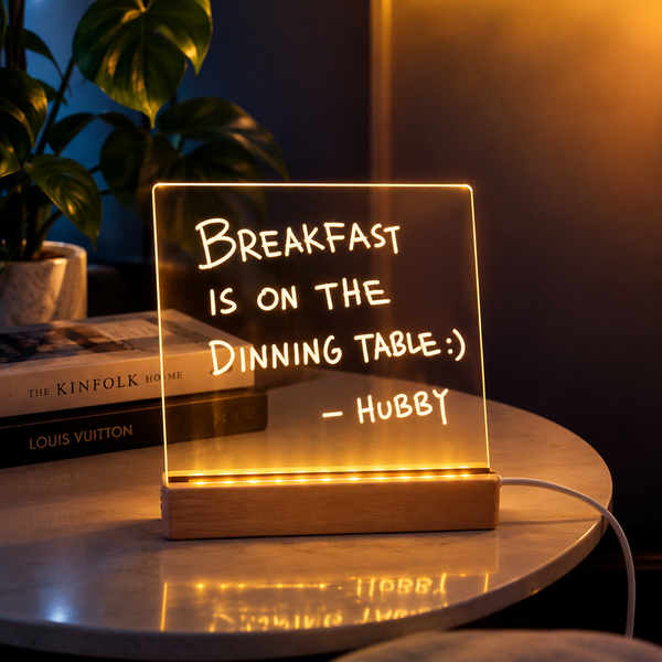 DIY LED Acrylic Writing Board | Reusable Glow Drawing & Message Board with USB Light for Kids & Home Decor Dropdash