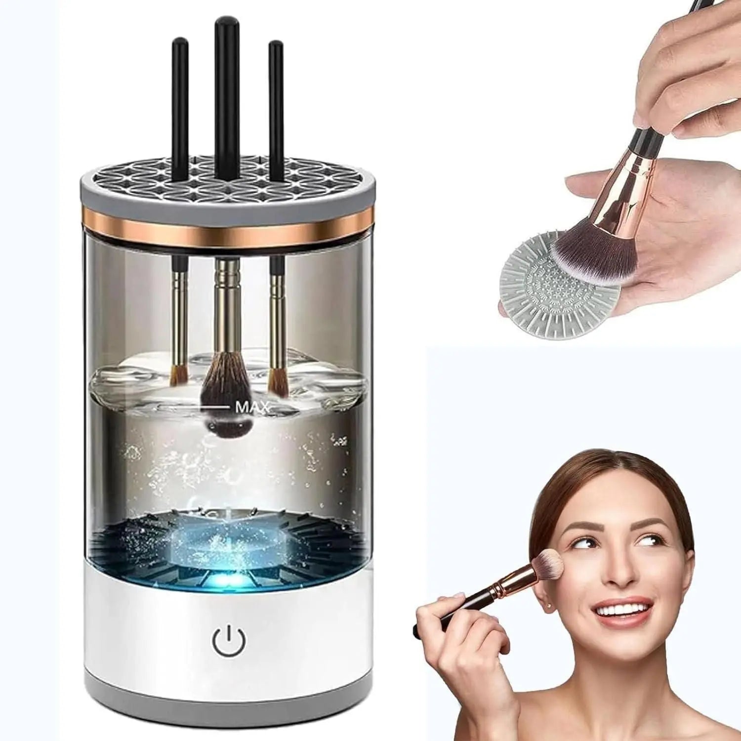 Make Up Brush Cleaner,Electric Brush Cleaner, USB Rechargeable Automatic Deep Cosmetic Cleaning Device gyf29m-i4