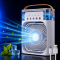 Portable Mini Air Cooler Fan with Water Mist & LED Light – USB Rechargeable
