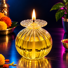 Glass Modak Shape Diyas | Decorative Diwali Diyas for Pooja, Rangoli & Festive Home Décor