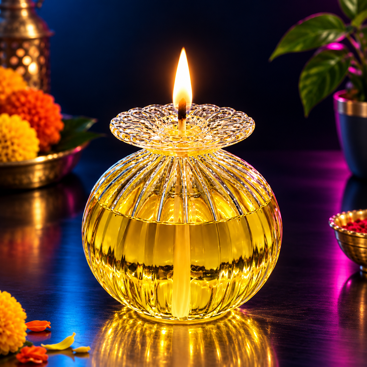 Glass Modak Shape Diyas | Decorative Diwali Diyas for Pooja, Rangoli & Festive Home Décor Dropdash