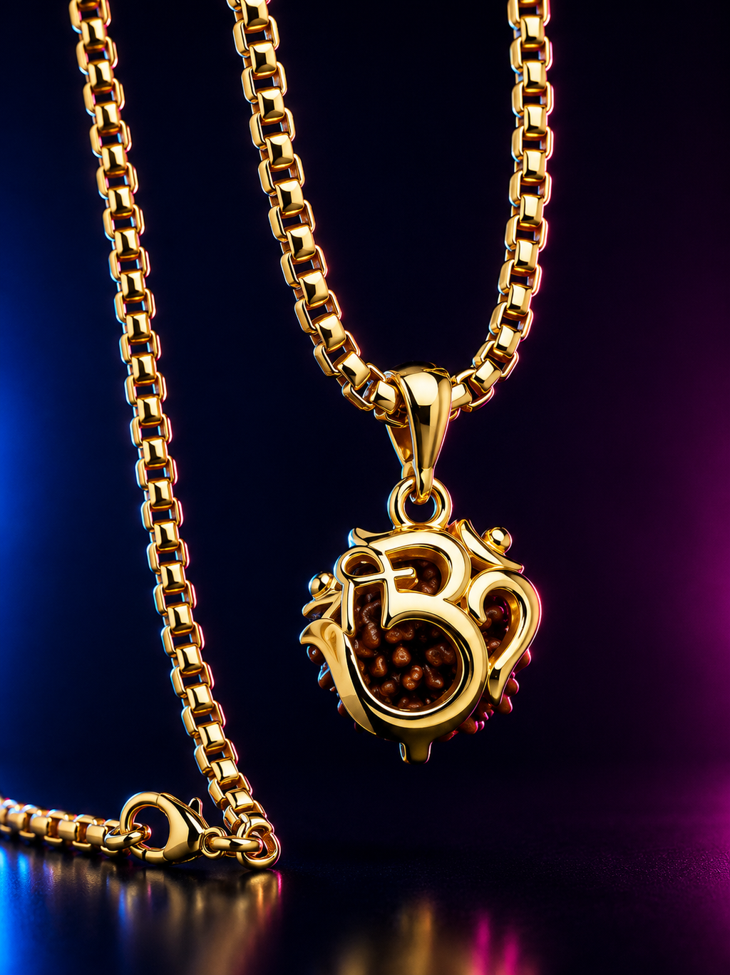 Om Rudraksha Pendant With Chain