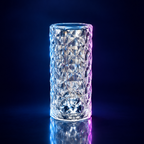 Crystal Touch Control Rechargeable Rose Diamond Table Lamp | LED Color Changing Night Light for Home Decor Dropdash