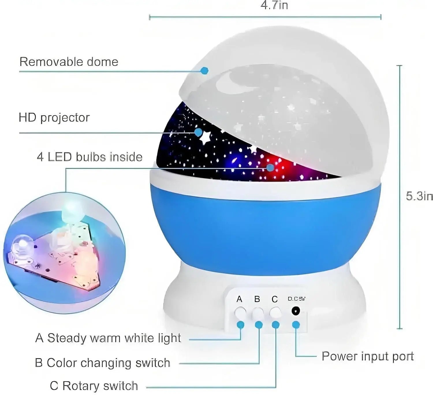 Star Moon Night Light – Celestial LED Projector Lamp for Kids and Relaxing Ambiance gyf29m-i4