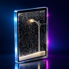 Snowy Street Lamp Night Light | DIY Snowfall LED Lamp, Winter Home Decor & Christmas Gift
