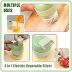 4-in-1 Electric Choppers | Multi-Function Food Processor | Mini Chopper, Garlic Masher, Slicer & Dicer | Compact Kitchen Gadget Dropdash