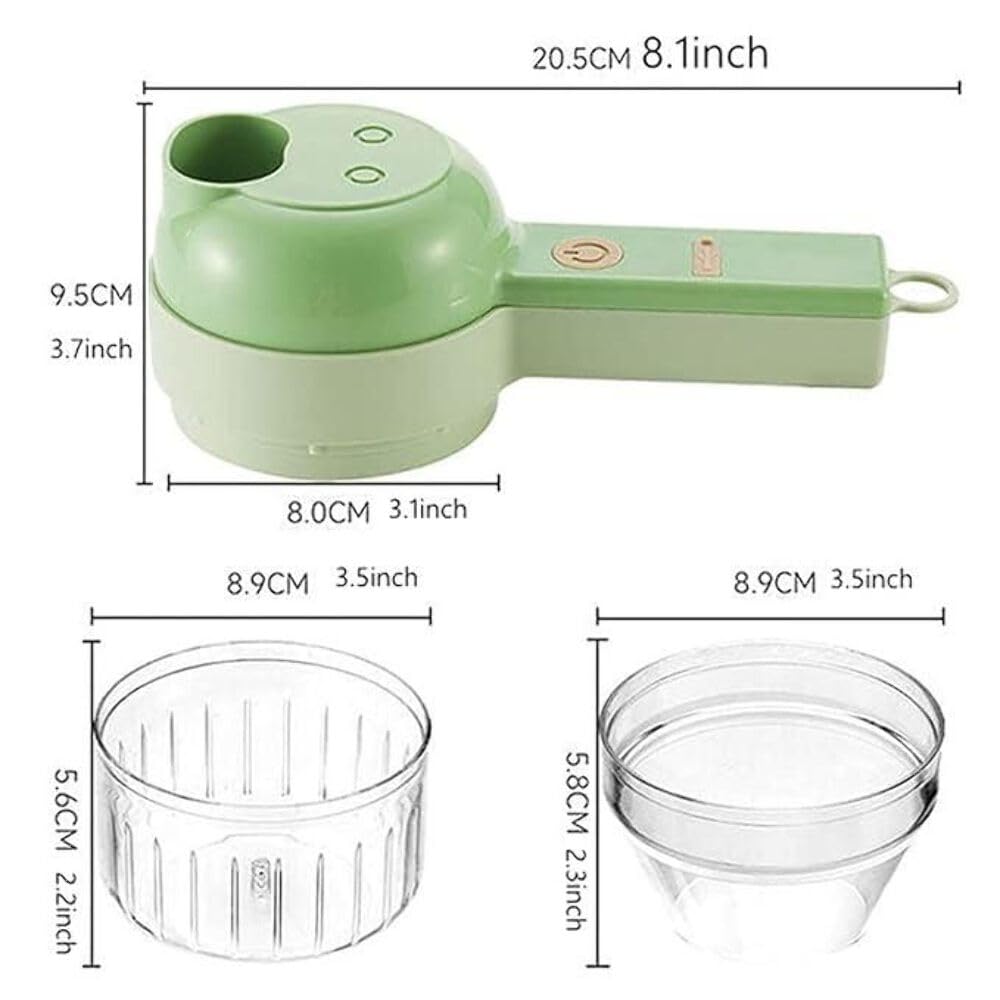 4-in-1 Electric Choppers | Multi-Function Food Processor | Mini Chopper, Garlic Masher, Slicer & Dicer | Compact Kitchen Gadget Dropdash